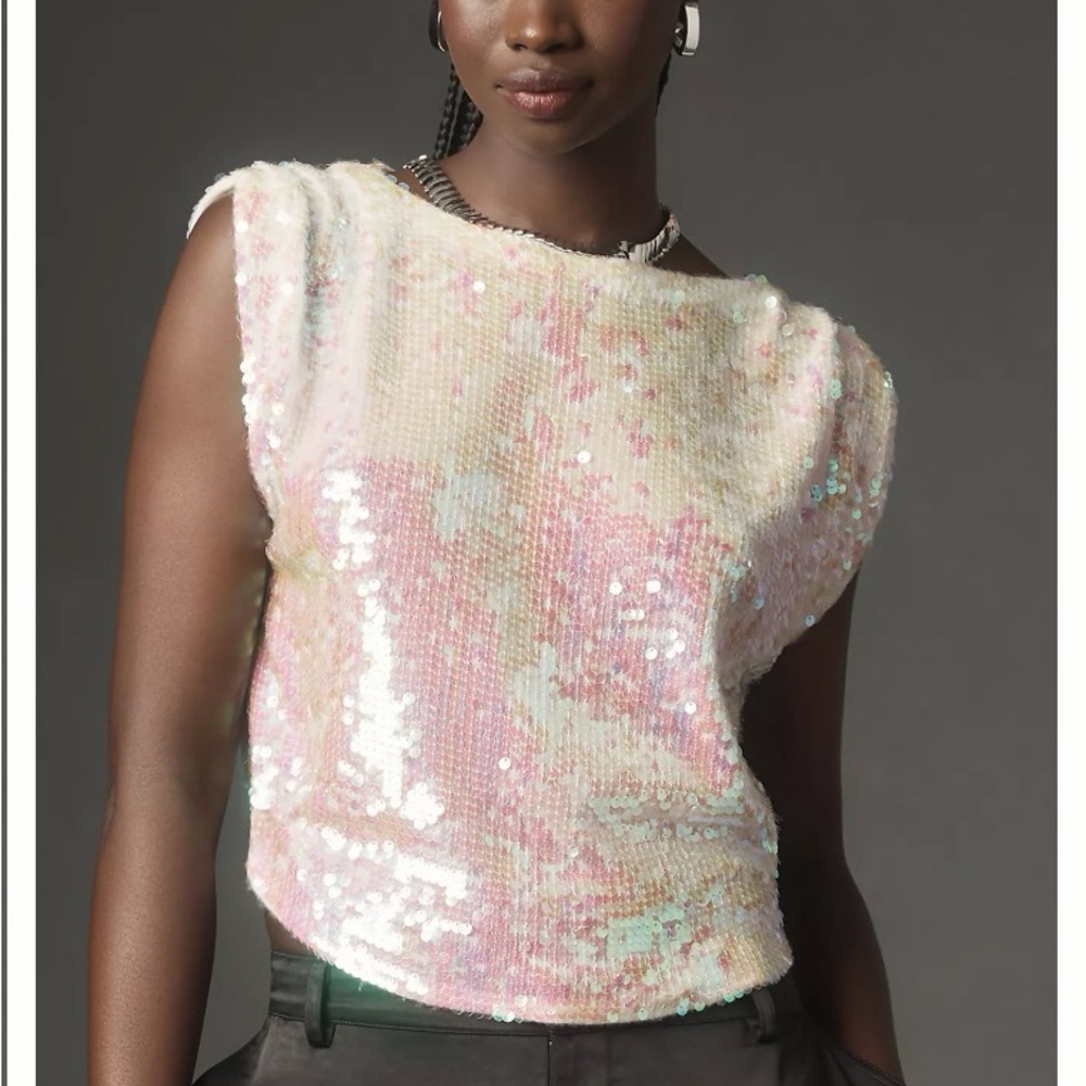 Pilcro sequin muscle cashmere sweater vest